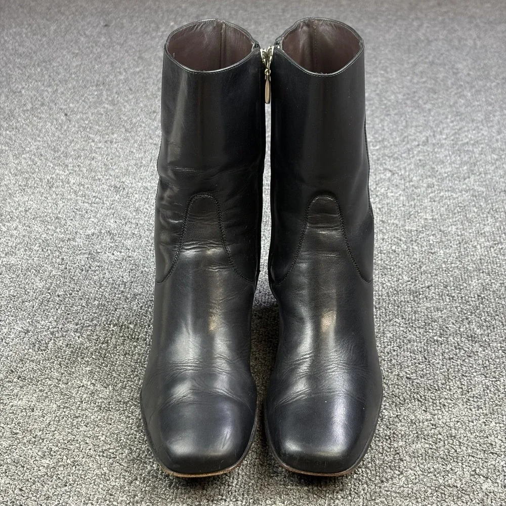 Cole Haan Country Black Leather Heeled Ankle Boots Women's Size 8 B Made Brazil - Picture 6 of 12